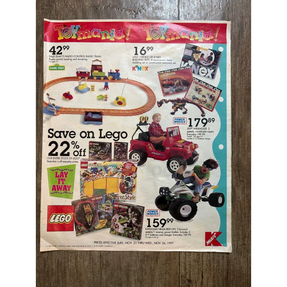 Kmart Ad Newspaper Flyer Vintage 1997 Electronics Toys Lego Barbie Inside